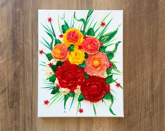 Summer Blooms - 8x10 Inch 3D Flower Painting