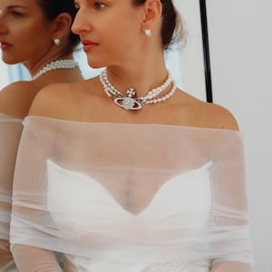 Off-Shoulder Tulle Bridal Shawl: Wedding Bolero Wrap
