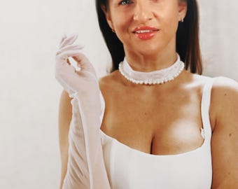 Detachable Lace And Pearl Bridal Choker: Vintage Wedding Collar Necklace