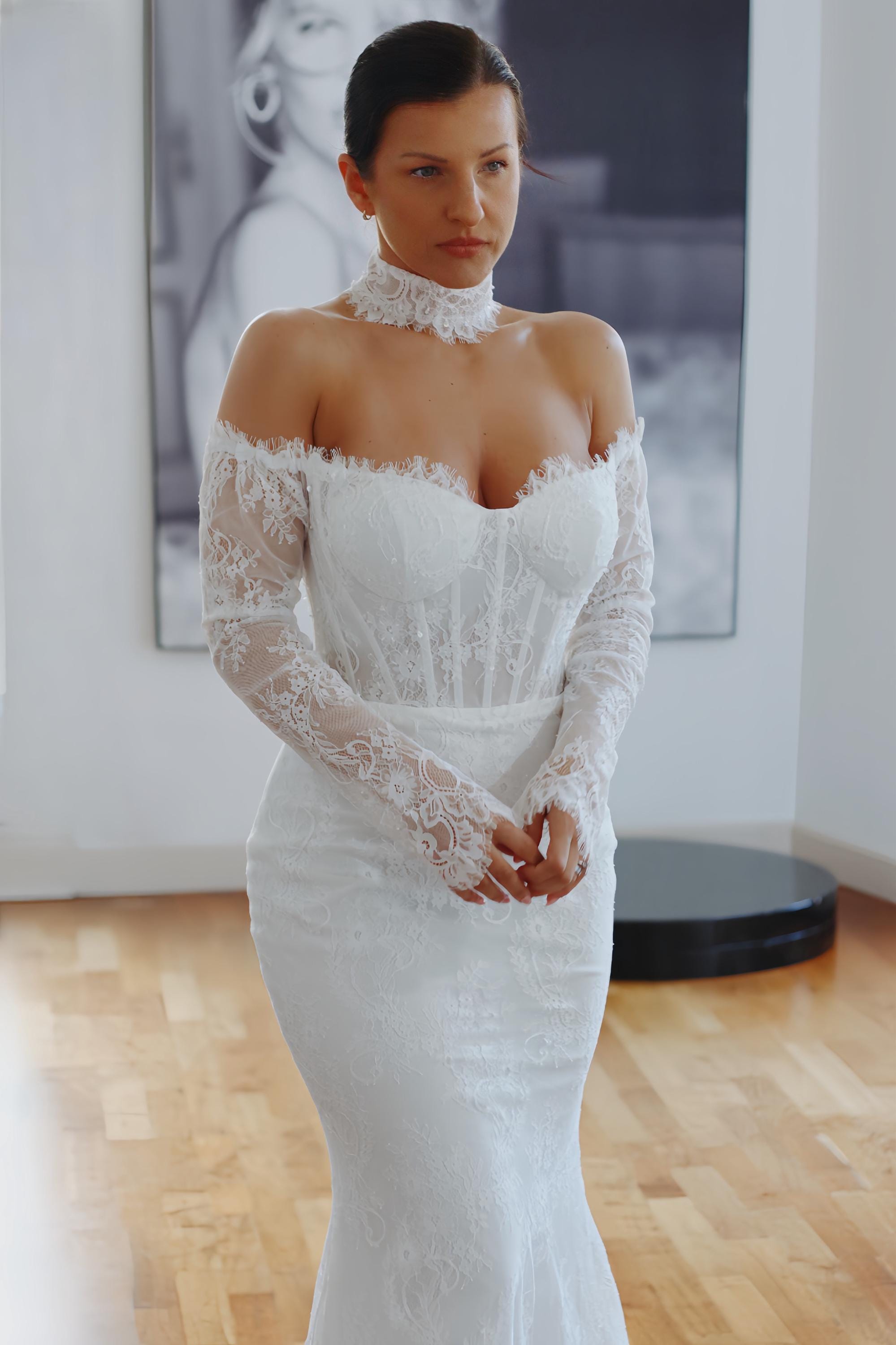 White Square Neck Long Sleeve Empire Waist Dress - Etsy