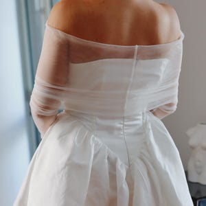 Tulle Bridal Shawl and Fingerless Gloves Set: Handmade Wedding Wrap