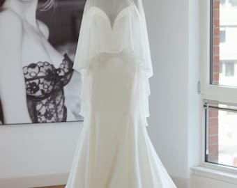 Off-Shoulder Chiffon Bridal Cape: Short Wedding Shawl