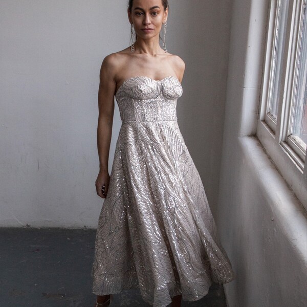 Sequin Wedding Dress - Etsy