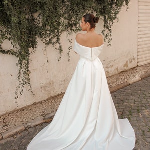 Detachable Wedding Crepe Overskirt, Bridal train Overskirt, Off white crepe Wedding Skirt, Detachable Overskirt Wedding Train, Bridal skirt