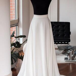 Detachable Off-White Crepe Wedding Overskirt: Bridal Separates