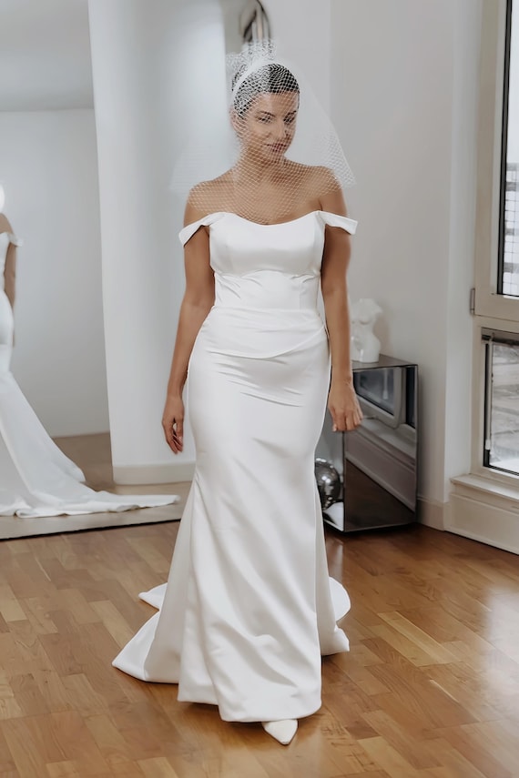 Satin Off-shoulder Wedding Dress: Corset & Train, Vivienne Westwood Style - Etsy Israel Satin Off-shoulder Wedding Dress: Corset & Train, Vivienne Westwood Style - Etsy Israel