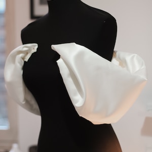 Satin Detachable Bridal Sleeves - Off Shoulder Wedding Straps