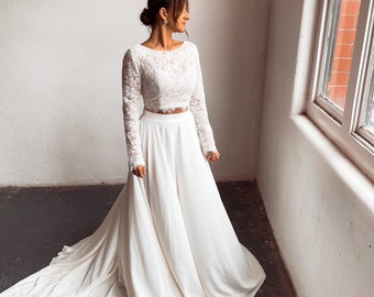 60 Trendy Beautiful Crop Top Bridal Outfits - Weddingomania