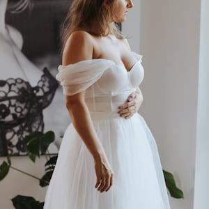 SILK detachable bridal sleeves, Silk Off Shoulder Straps, Detachable Silk Bridal Straps, Wedding Dress Straps, Bridal Dress Sleeve