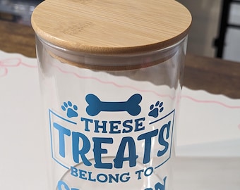 Customized Name Dog Treat Glass Jar