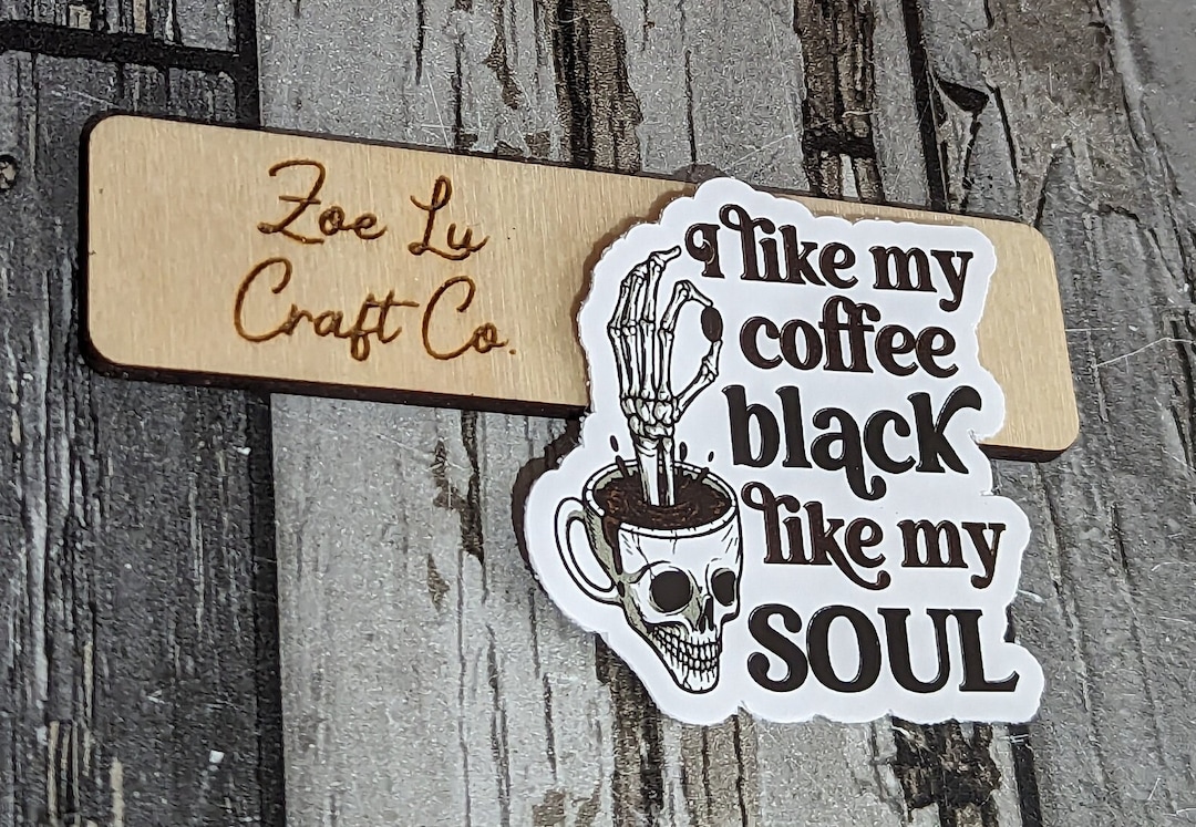 Black Coffee Vinyl Sticker - Etsy