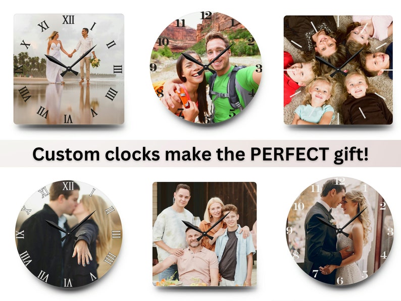 Personalized Photo Wall Clock: Custom Acrylic Gift - Etsy
