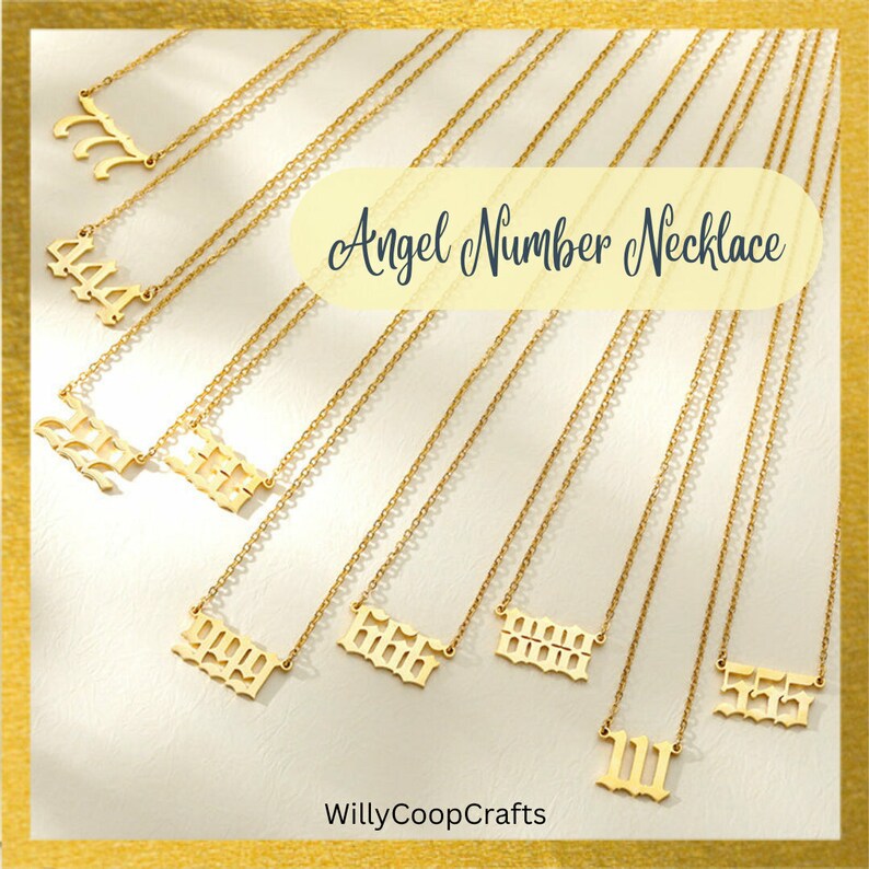 Number Necklace, Angel Number Necklace, 444 Necklace, 333 Necklace, 222