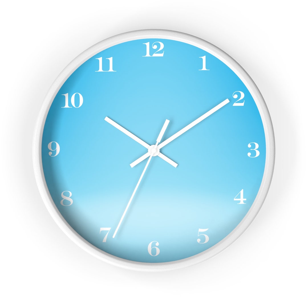 Retro Wall Clock Cool Wall Clock Blue Wall Clock Wood Wall Etsy