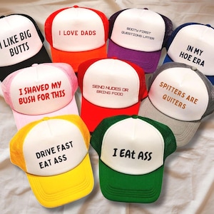 Trucker Hat Roulette Game Pack Funny Bachelorette Party Game Hilarious Raunchy Mystery Hats for a Trip, Bride Squad, Vegas Vibes, Fiesta Cap
