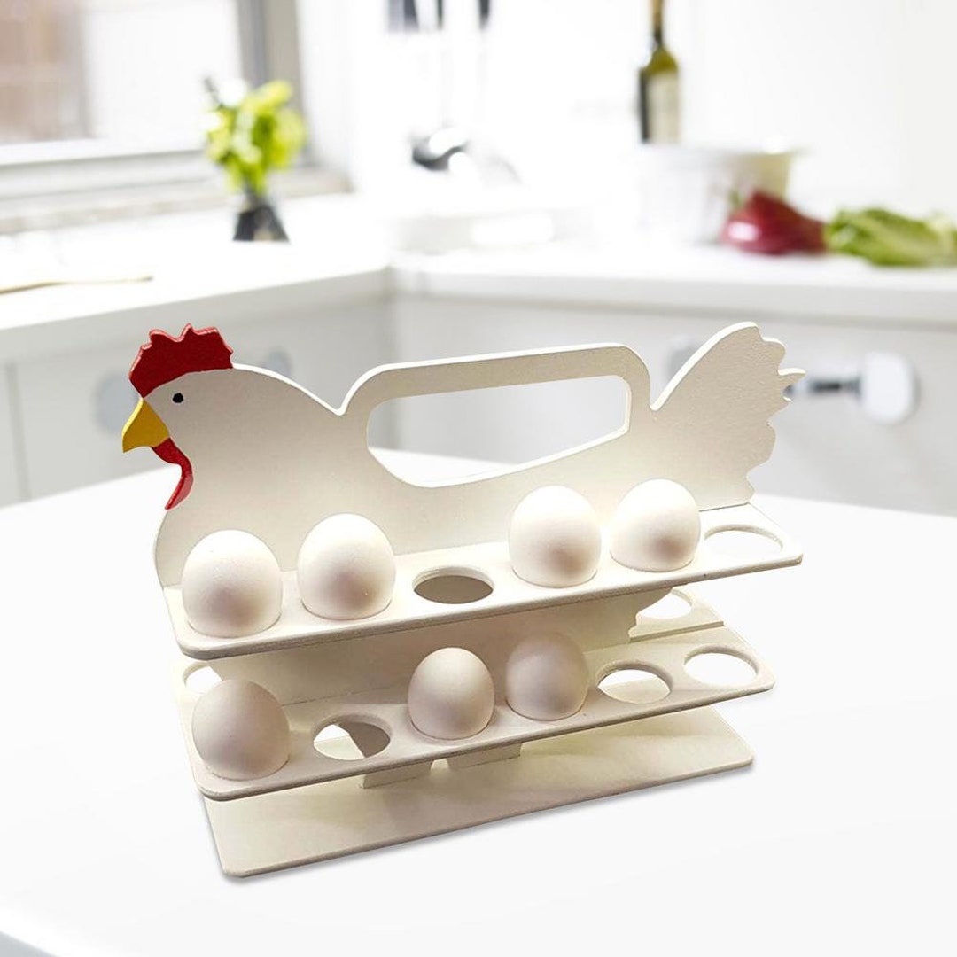 24 Chicken Shaped Egg Shelf Organizer Egg Protect Container Etsy
