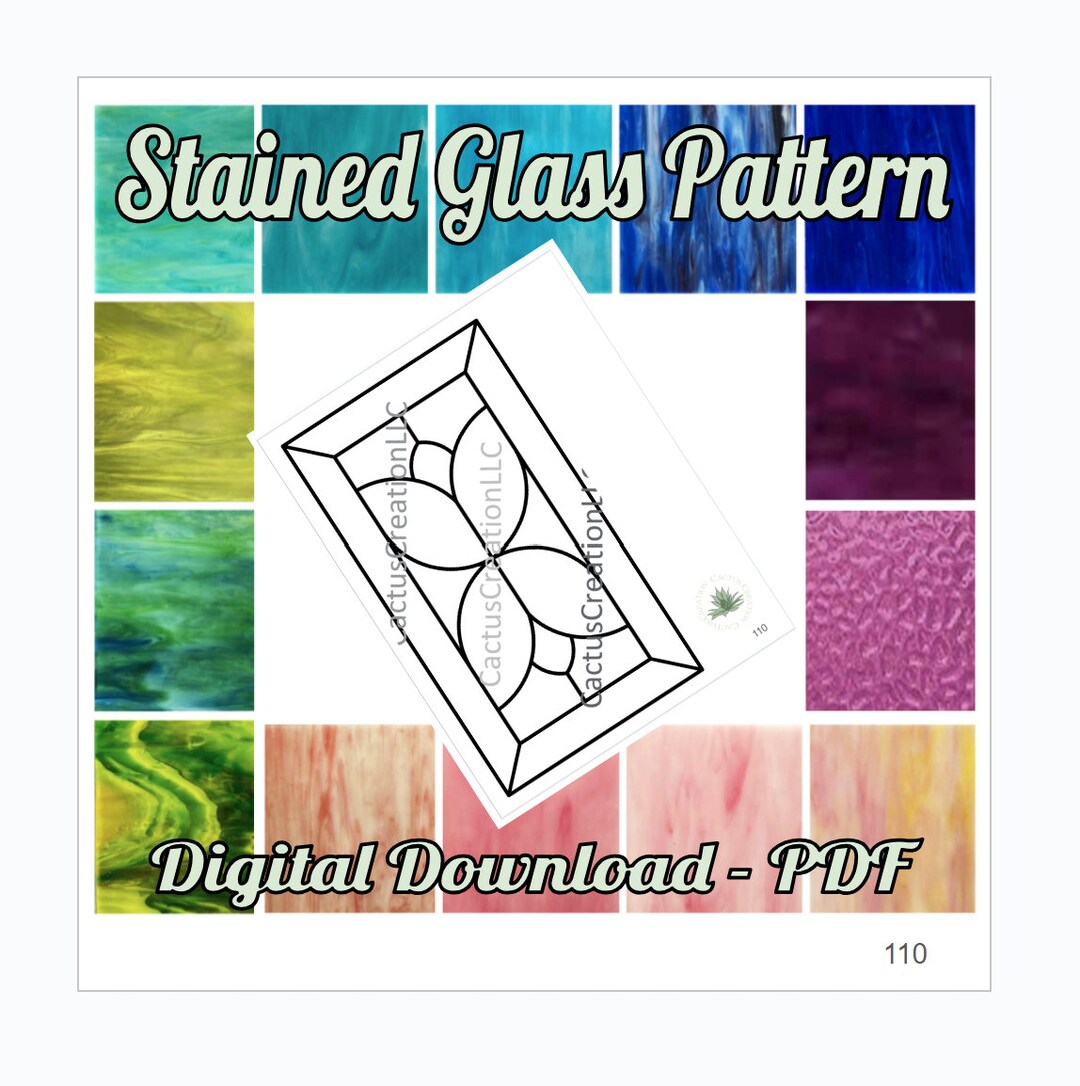 Stained Glass Pattern - SVG PDF Download 110 Framed Tulips - Etsy