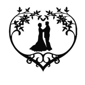 Schaduw/bruiloft/paar hart Svg, Jpg en kruissteekpatroon Pdf