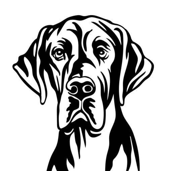 File Bundle: Great Dane Face Png, Jpg, Svg, And Cross Stitch Pattern Pdf