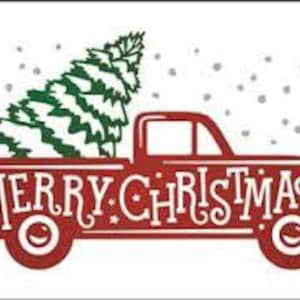 Merry Christmas Truck And Tree Cross Stitch Pattern, Instant Download PDF