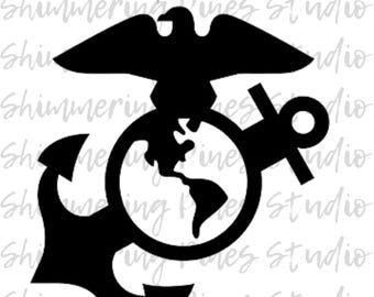 Reusable Eagle Globe and Anchor SVG, PNG, Jpg, And 2 Cross Stitch PDF