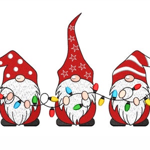 Patrón de punto de cruz de gnomos navideños en PDF y JPG