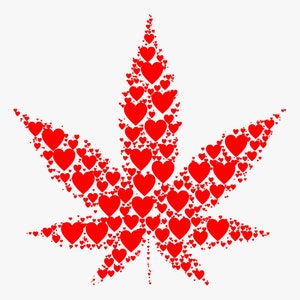 High On Love 7 Point Leaf Cross Stitch Pattern PDF and JPG