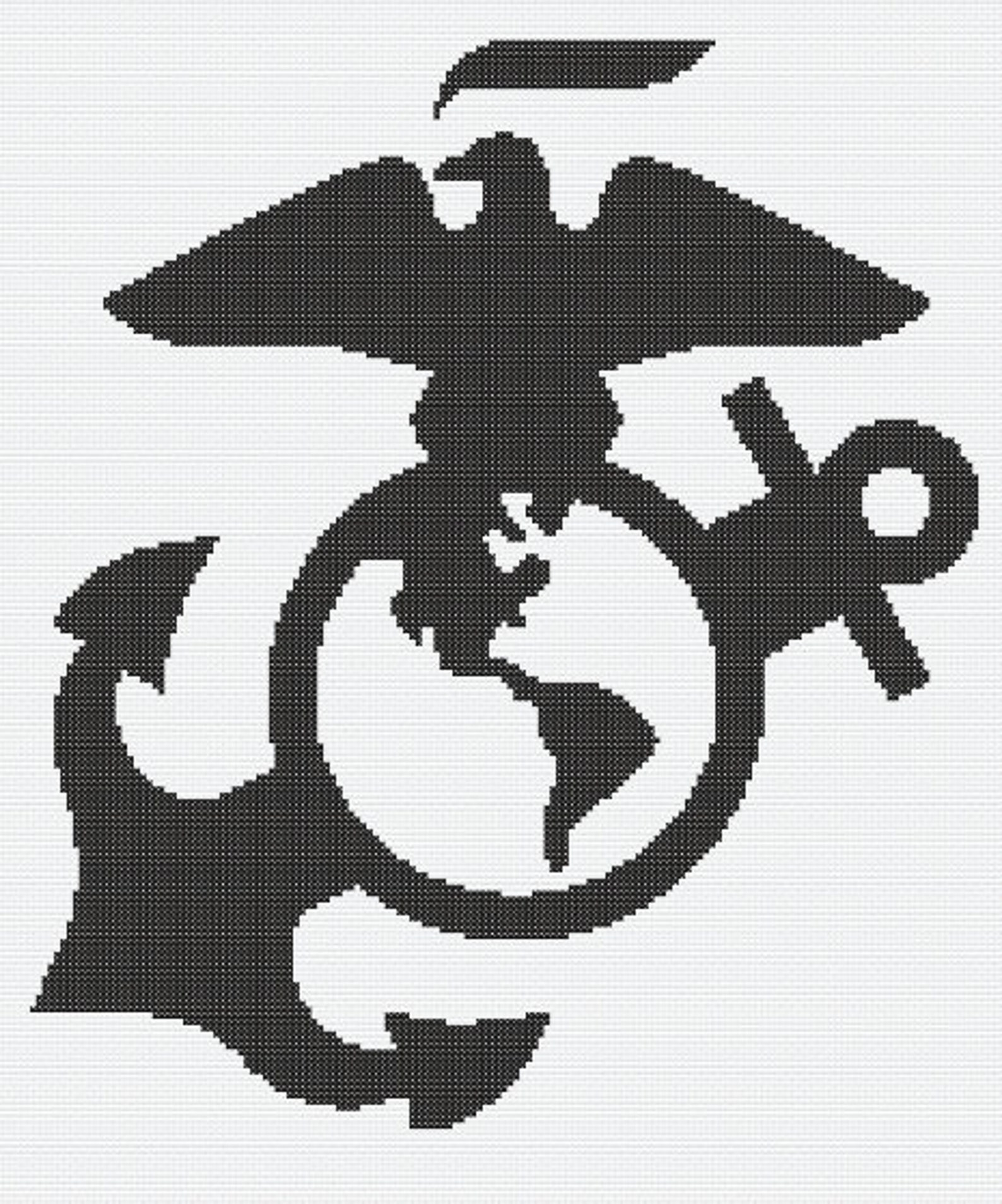 File Bundle: Eagle Globe and Anchor SVG, PNG, Jpg, and 2 Cross Stitch ...