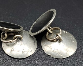 Vintage Jorgen Jensen Denmark Pewter Cufflinks Pewter Signed