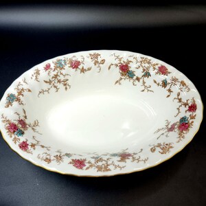Minton "ANSESTRAL" S-376 Oval Vegetable Bowl 26cm Handpainted Enamel Floral