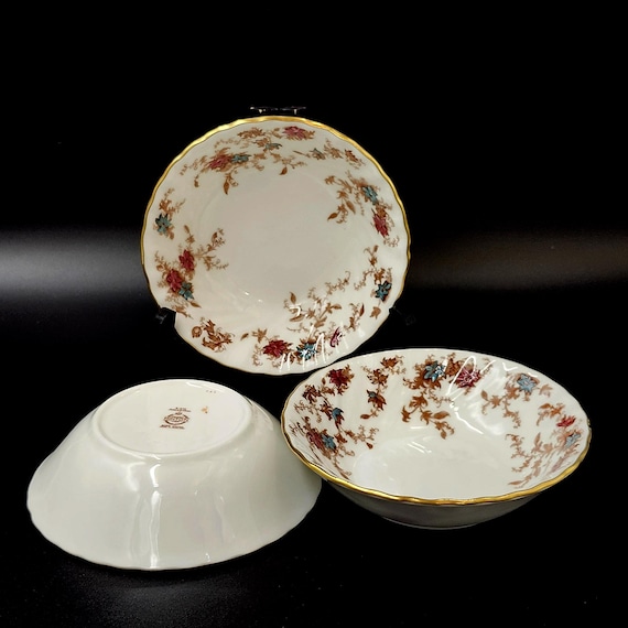 3 Minton Ancestral S-376 Muster Bone China Desert Schalen Fruchtsauce England
