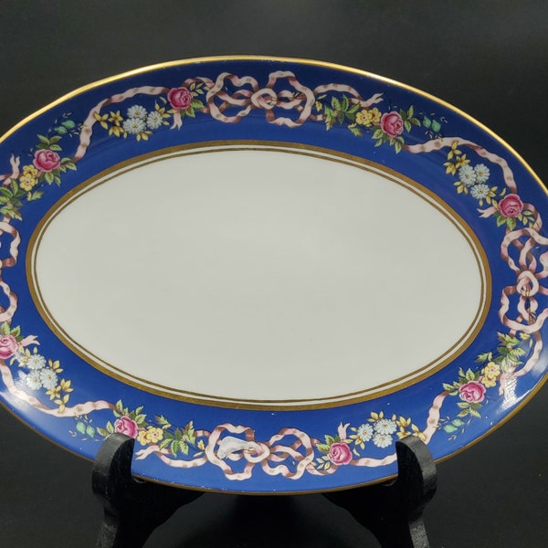 Spode Ribbons and Roses Y8553-N Oval Serving Plate 23.7cm
