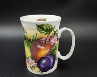 Vintage Roy Kirkham Orchard Cherry Bone China Mug England 1991