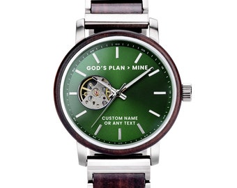 Personalisierte christliche Uhr, christliches Geschenk mit Bibelvers – individuelle religiöse Uhr – inspirierende Zitatgeschenke – Gottes Plan > Holzuhr