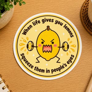 Pegatina "Cuando la vida te da limones", para botellas de agua, portátiles, agendas, fundas de móvil. Duradera, perfecta para regalar.
