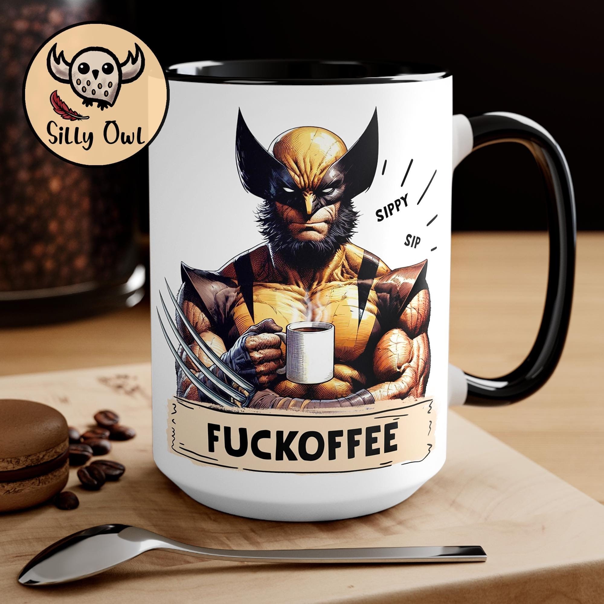 Wolverine Coffee Mug: Funny Novelty Gift - Fuckoffee Ceramic Mug