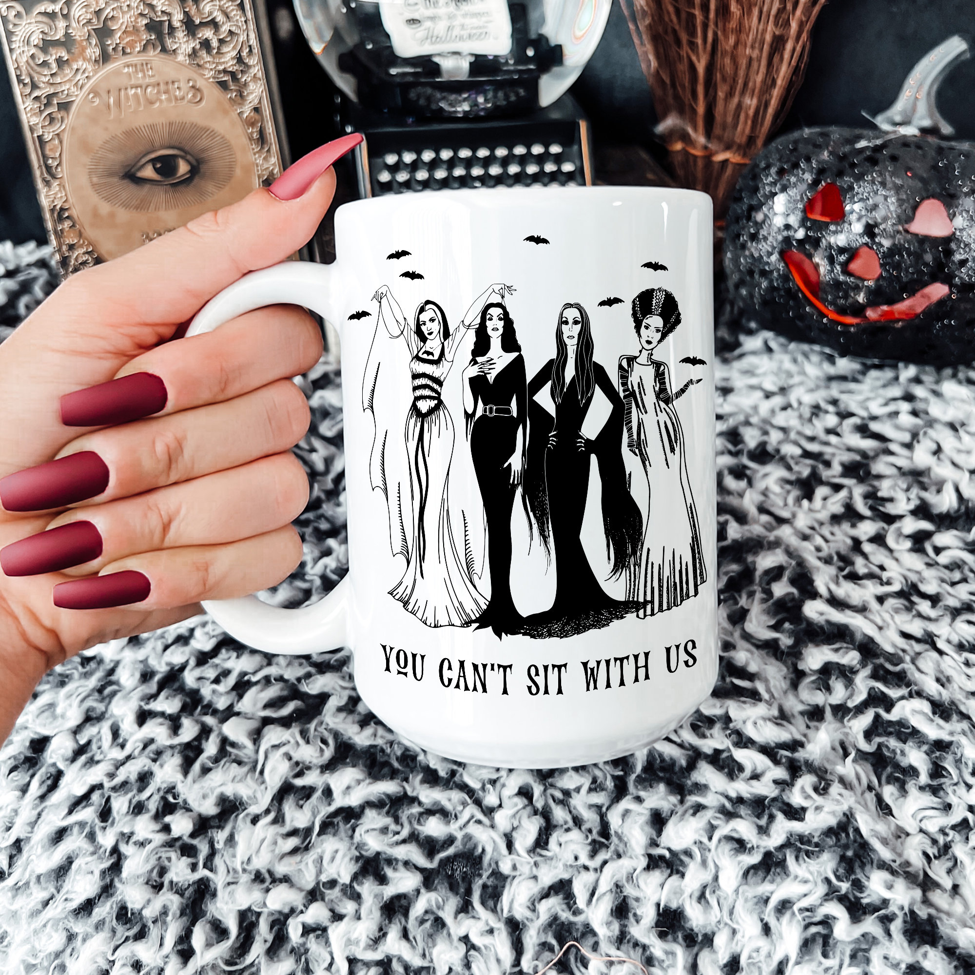 Gothic Queens Ceramic Mug: Lily Munster, Morticia, Vampira