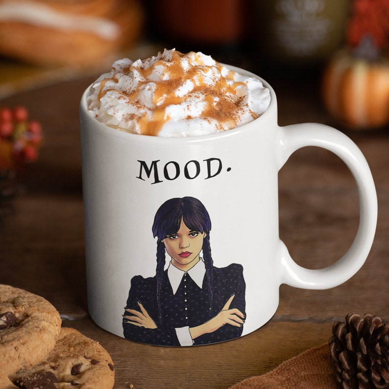 Wednesday Addams Coffee Mug, Girl with Attitude, Addams Family Mood, Gifts for Sister, Available in 11oz and 15oz Sizes image 6