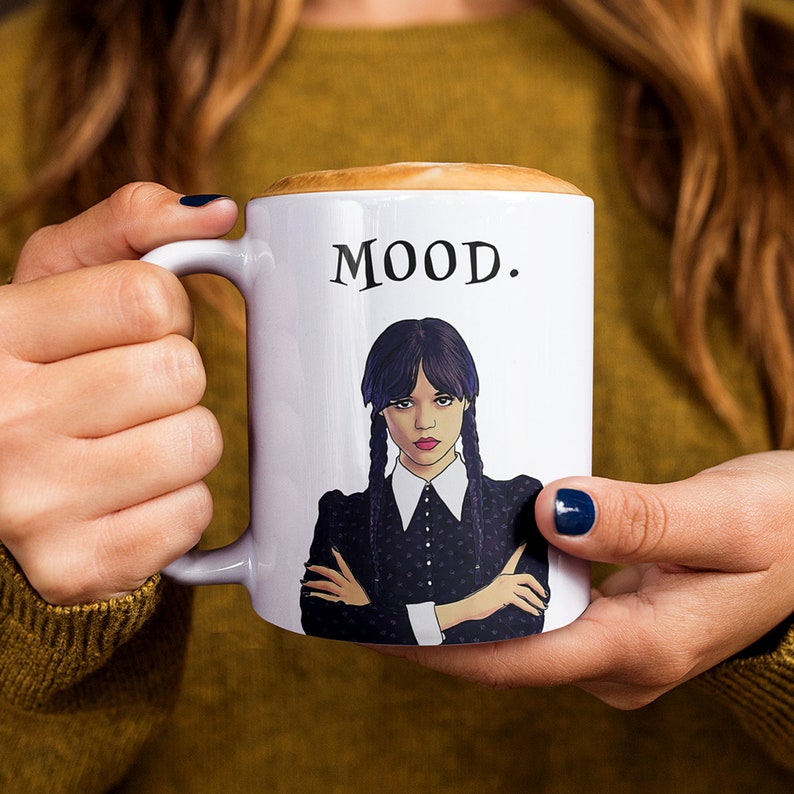 Wednesday Addams Coffee Mug, Girl with Attitude, Addams Family Mood, Gifts for Sister, Available in 11oz and 15oz Sizes image 7