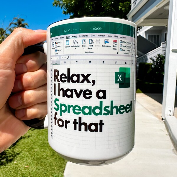 Funny 'Freak In The Sheets' Excel Spreadsheet Coffee Mug – 11 Oz Ceramic, Novelty Gift For Office & Data Nerds
