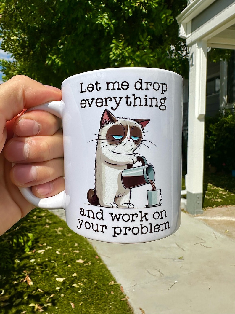 Funny Grumpy Cat Coffee Mug: Sarcastic Co-worker Gift - Etsy