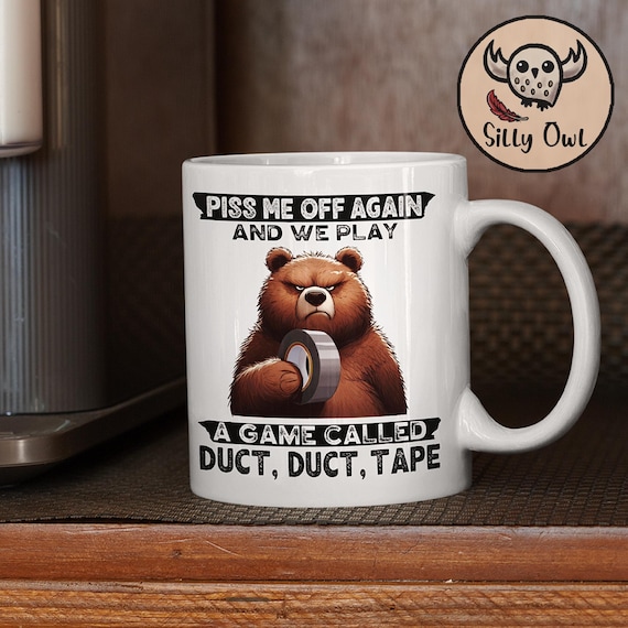 Funny Grumpy Bear Coffee Mug: Sarcastic Gag Gift