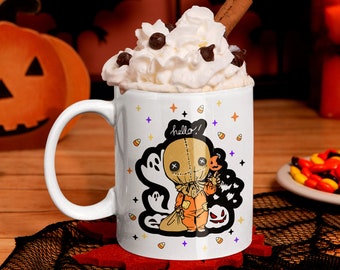 Trick or Treat Sam Doll Mug, Halloween Candy, lollipop, Werewolf's, Christmas Gift, Birthday Gift, Scary, Pumpkin, Ceramic 11oz 15oz