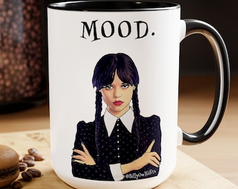 Wednesday Addams &#39;Mood&#39; Mug: Funny Gothic Coffee Cup