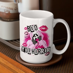 Boo You Horror Ghostface Mug: Funny Halloween Coffee Mug