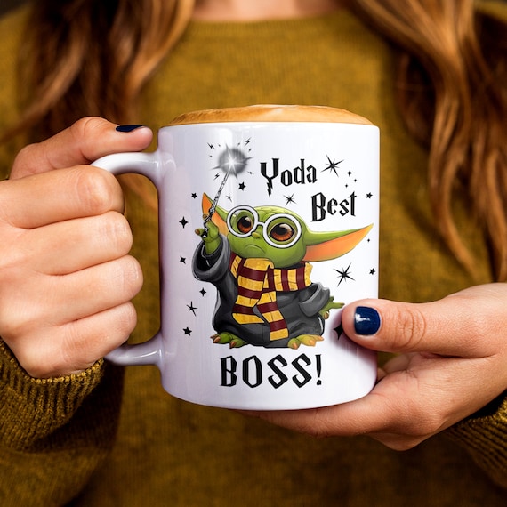 Yoda Best Boss Mug, Best Boss Ever Coffee Cup, Grogu Wizard, Funny Wizardry Gift, Manager Going Away Gifts for the Boss - Ceramic 11oz 15oz