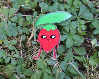 Pin's Monsieur Fraise - Pin's acrylique