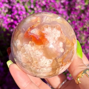 Flower Agate Sphere - Beautiful Large Crystal Sphere - AAA Quality Ethically Sourced from Madagascar