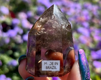 AAA Smoky Quartz Tower - Smokey Quartz with Rainbows Crystal Point - AAA High Quality Sourced from Bahia Brazil