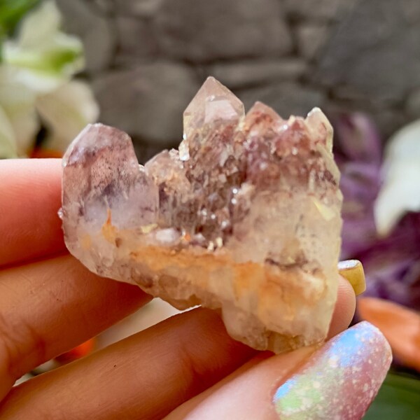 Rare Red Sunset Phantom Quartz - High Quality and Ethically Sourced from Zambia